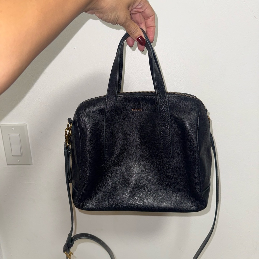FOSSIL Dark Blue Leather Handbag